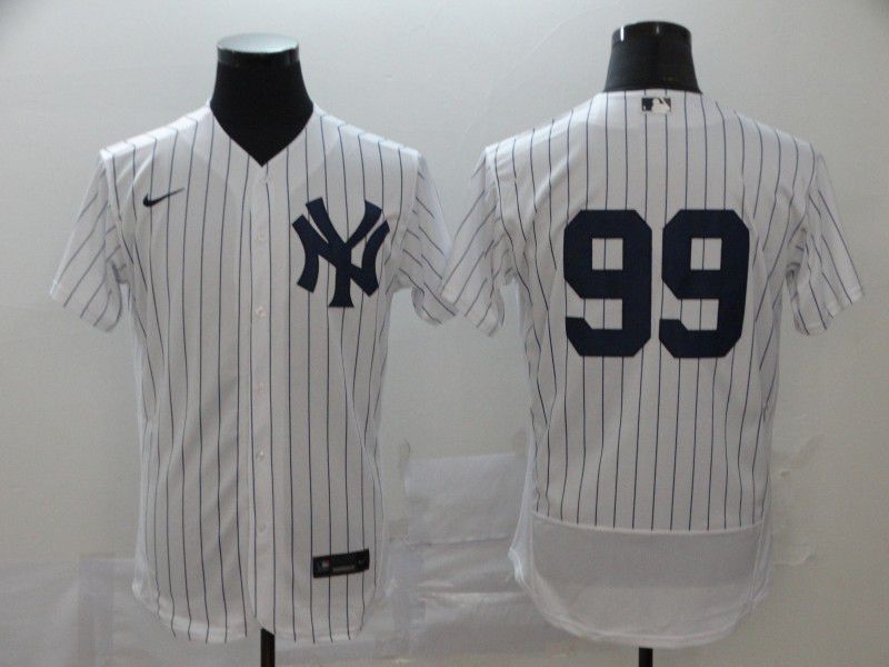 Men New York Yankees 99 Judge White stripes Nike Elite MLB Jerseys